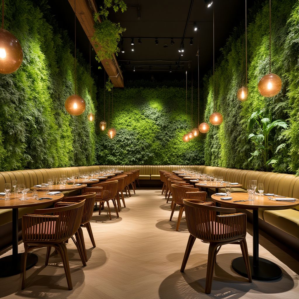 Restaurante con diseño biofílico